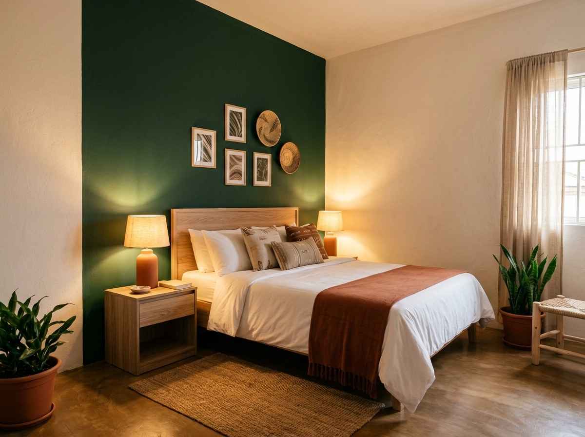 Standard room with a neatly made bed